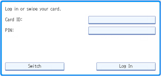 Manual ID entry login screen