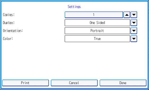Output Manager Settings screen