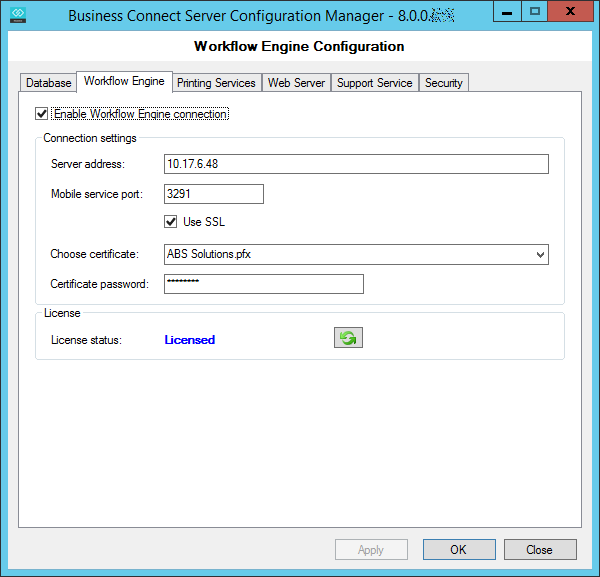 Business Connect Configuration Manager - Workflow Engine
