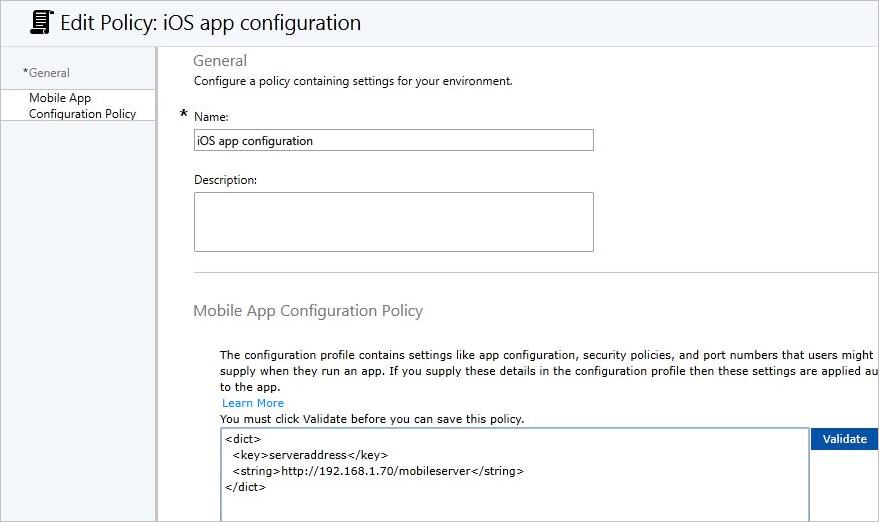 Intune policy editing