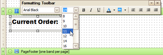 Font Colors Formatting Toolbar