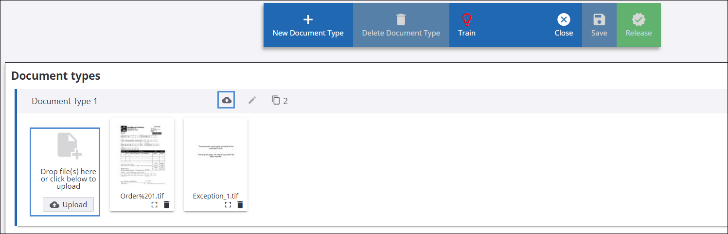 Add documents to existing document type