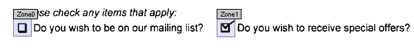 An image that shows the recommended use of OMR zones.