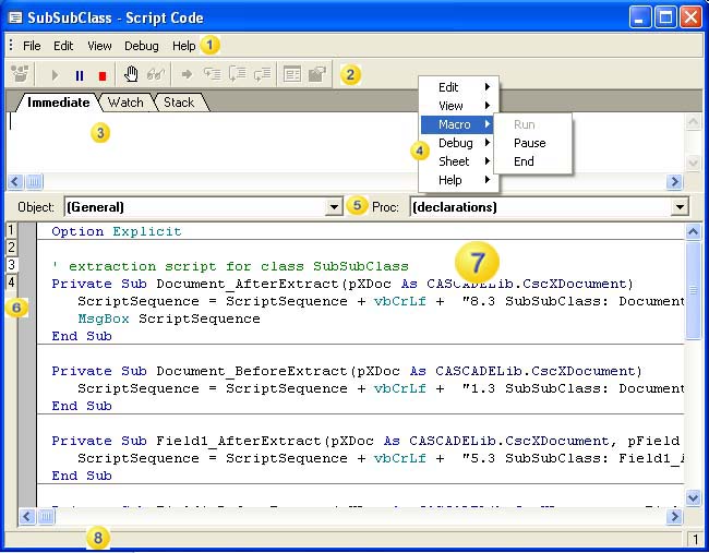 An image that shows the Script Editor user interface