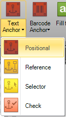 Text Anchor zone type selection