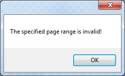 The specified page range is invalid!