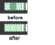 Before and after states of cell merging