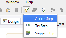 Insert action step before selected step