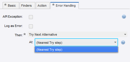 Error handling Nearest Try step