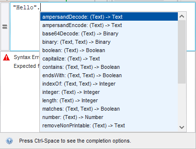 Completion help in Expression Editor