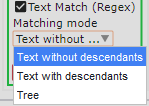 Text (Regex) selector in a component finder