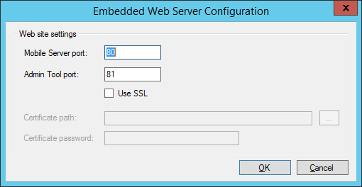 Embedded Web Server Configuration