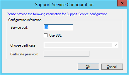 Support Service Configuration