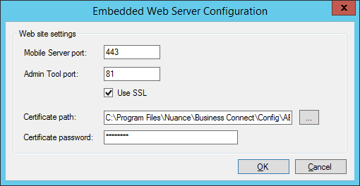 Embedded Web Server Configuration